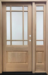 4/5x6/8 Prairie Style Exterior Wood Door with 1 Sidelite