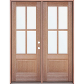 6 ft. x 6 ft. 8 in. Mahogany Classic 4 Lite Prehung Exterior Door