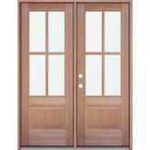 6 ft. x 6 ft. 8 in. Mahogany Classic 4 Lite Prehung Exterior Door