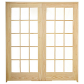 6/0x6/8 15 Lite Pine Prehung Interior French Door