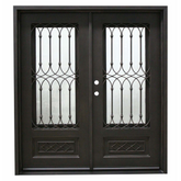 Bella 6/0x6/8 Double Wrought Iron Prehung Front Door