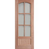 36x96 in. Exterior Mahogany Door Slab | Arched 6 Lite