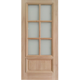 36x80 in Exterior Mahogany Door Slab | 6 Lite with Moulding