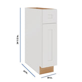 Modernform Cabinet White Shaker 09" W X 34 1/2" H X 24" D Single Door Base Cabinet