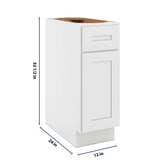 CNC Luxor 5-Piece White 12" W X 32 1/2" H Single Door Base Cabinet