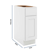 CNC Luxor White 12" W X 32 1/2" H Single Door Base Cabinet