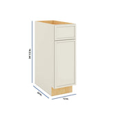 Modernform Cabinet Slim Dove White 12" W X 34 1/2" H X 24" D Single Door Base Cabinet