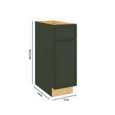 Modernform Cabinet Slim Sage Green 12" W X 34 1/2" H X 24" D Single Door Base Cabinet