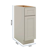 J&K Pebble B6 Single Door Standard Base Cabinet - 12" W