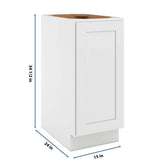 CNC Luxor 5-Piece White 15" W Full Height Single Door Base Cabinet W/ 1 Pullout Shelf
