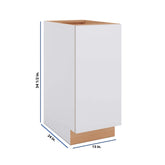 Modernform Cabinet Matte White 15" W X 34 1/2" H X 24" D Full Height Single Door Base Cabinet