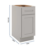 CNC Luxor 5-Piece Misty Grey 15" W X 32 1/2" H Single Door Base Cabinet