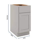 CNC Luxor Misty Grey 15" W X 32 1/2" H Single Door Base Cabinet