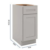 CNC Luxor 5-Piece Misty Grey 15" W Single Door Base Cabinet