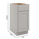 CNC Luxor Misty Grey 15" W Single Door Base Cabinet
