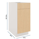 Modernform Cabinet Natural Oak 15" W X 34 1/2" H X 24" D Single Door Base Cabinet