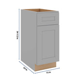 J&K Castle Grey S5 Single Door Standard Base Cabinet - 15" W
