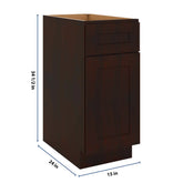J&K Java Coffee S1 Single Door Standard Base Cabinet - 15" W