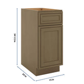 J&K Hazel H8 Single Door Standard Base Cabinet - 15" W