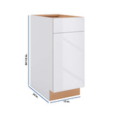 Modernform Cabinet Gloss White 15" W X 34 1/2" H X 24" D Single Door Base Cabinet