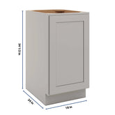CNC Luxor 5-Piece Misty Grey 18" W Full Height Single Door Base Cabinet W/ 2 Pullout Shelf