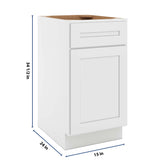 CNC Luxor 5-Piece White 18" W Single Door Base Cabinet W/ 2 Pullout Shelf
