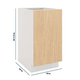 Modernform Cabinet Natural Oak 18" W X 34 1/2" H X 24" D Full Height Single Door Base Cabinet