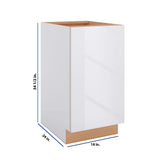 Modernform Cabinet Gloss White 18" W X 34 1/2" H X 24" D Full Height Single Door Base Cabinet
