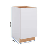 Modernform Cabinet Matte White 18" W X 34 1/2" H X 24" D Full Height Single Door Base Cabinet