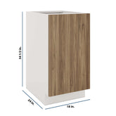 Modernform Cabinet Walnut 18" W X 34 1/2" H X 24" D Full Height Single Door Base Cabinet