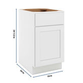CNC Luxor White 18" W X 32 1/2" H Single Door Base Cabinet