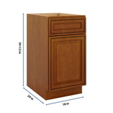 J&K Mocha Glazed K10 Single Door Standard Base Cabinet - 18" W
