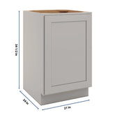 CNC Luxor Misty Grey 21" W Full Height Single Door Base Cabinet W/ 1 Pullout Shelf