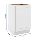 CNC Luxor 5-Piece White 21" W Full Height Single Door Base Cabinet W/ 2 Pullout Shelf