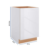 Modernform Cabinet Gloss White 21" W X 34 1/2" H X 24" D Full Height Single Door Base Cabinet