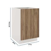 Modernform Cabinet Walnut 21" W X 34 1/2" H X 24" D Full Height Single Door Base Cabinet