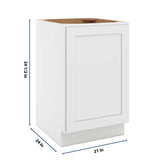 CNC Luxor 5-Piece White 21" W Full Height Single Door Base Cabinet