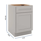 CNC Luxor 5-Piece Misty Grey 21" W X 32 1/2" H Single Door Base Cabinet