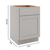 CNC Luxor Misty Grey 21" W X 32 1/2" H Single Door Base Cabinet