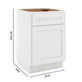 CNC Luxor 5-Piece White 21" W X 32 1/2" H Single Door Base Cabinet