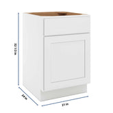 CNC Luxor White 21" W X 32 1/2" H Single Door Base Cabinet