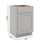 CNC Luxor Misty Grey 21" W Single Door Base Cabinet