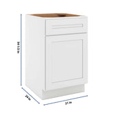 CNC Luxor 5-Piece White 21" W Single Door Base Cabinet