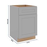 J&K Castle Grey S5 Single Door Standard Base Cabinet - 21" W