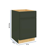 Modernform Cabinet Slim Sage Green 21" W X 34 1/2" H X 24" D Single Door Base Cabinet