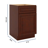 J&K Mahogany J5 Single Door Standard Base Cabinet - 21" W