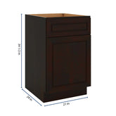 J&K Espresso K8 Single Door Standard Base Cabinet - 21" W