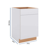 Modernform Cabinet Matte White 21" W X 34 1/2" H X 24" D Single Door Base Cabinet