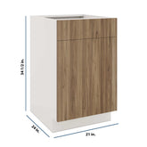 Modernform Cabinet Walnut 21" W X 34 1/2" H X 24" D Single Door Base Cabinet