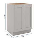CNC Luxor Misty Grey 24" W Full Height Double Door Base Cabinet W/ 1 Pullout Shelf